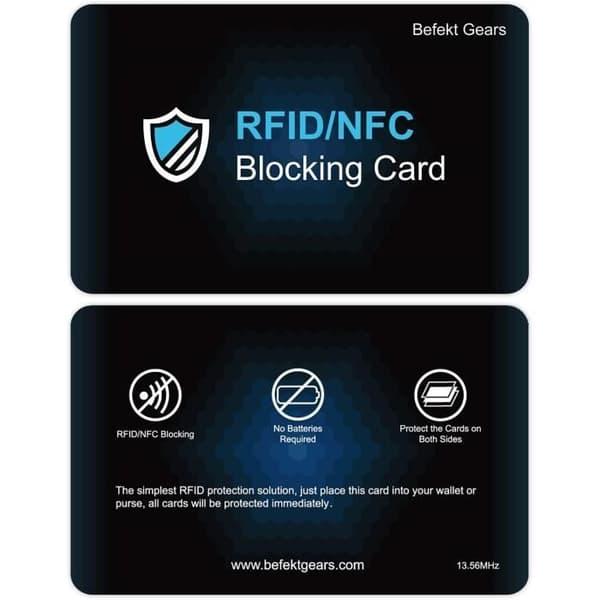 Anti RFID-kort, [2-pack] RFID/NFC-spärrkort Kontaktlösa kreditkortsskydd skyddar plånboken helt