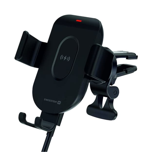 Swissten GW1-AV5 Air Vent Car Holder With 15W Wireless Charging + Micro USB Cable 1m