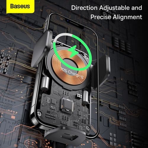 Telefona turētājs Baseus Wisdom Car Mount Wireless Charger 15W