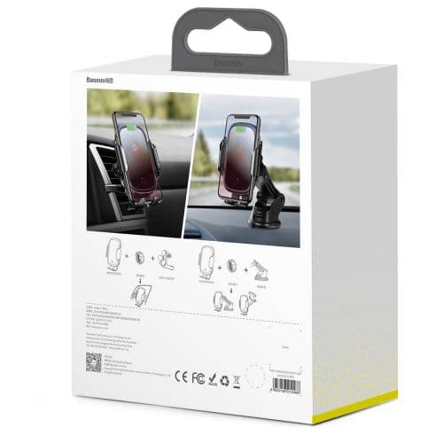 Car holder Baseus Light Electric Holder with Qi inductive charger black