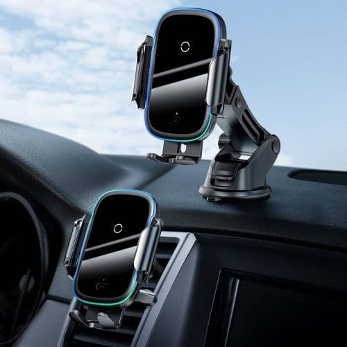 Car holder Baseus Light Electric Holder with Qi inductive charger black