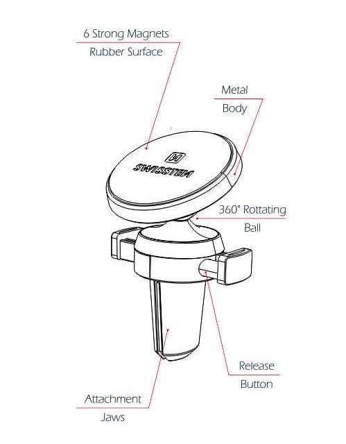 Swissten S-Grip AV-M8 Universal Car Air Vent Holder For Devices