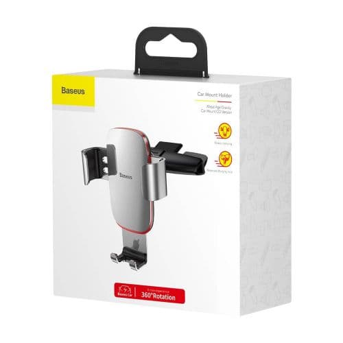 SUPORT AUTO Baseus Metal Age Gravity pt. SmartPhone, fixare in suport CD/DVD player auto, argintiu "SUYL-J0S" - 6953156291515