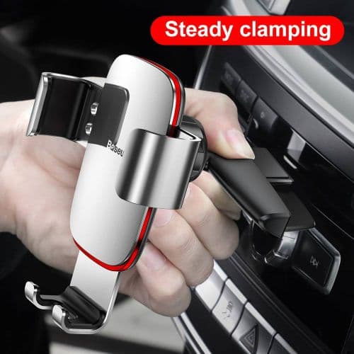 SUPORT AUTO Baseus Metal Age Gravity pt. SmartPhone, fixare in suport CD/DVD player auto, argintiu "SUYL-J0S" - 6953156291515