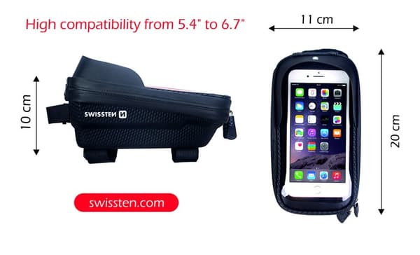 Swissten Waterproof Bike holder / bag For 5.4 - 6.8 inches Mobile phones