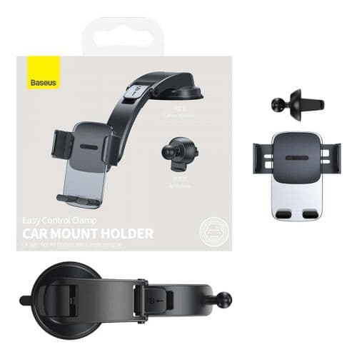 Telefona turētājs Baseus Easy Control 2in1 Black