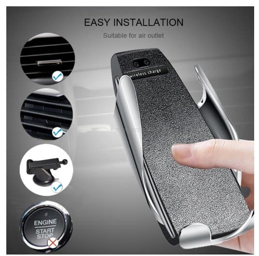 RoGer S5 Car Holder with Wireless Charging 10W  for smartphones