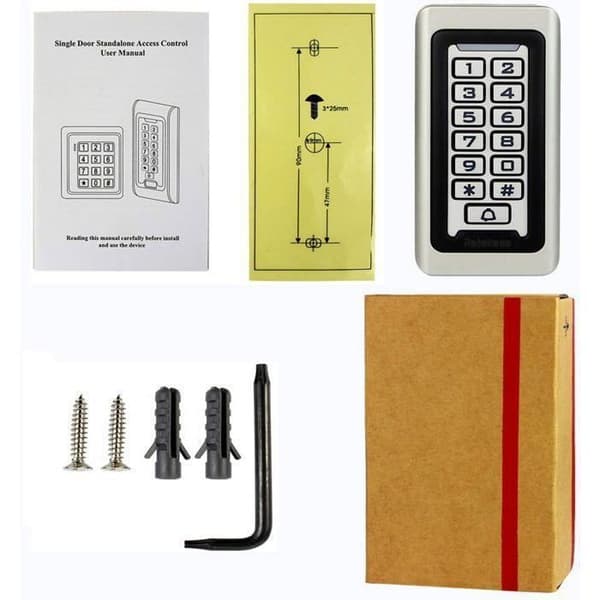 Retecess T-AC03 Digicode Dörrkod Knappsats IP68, vattentät metall åtkomstkontroll PIN RFID 125KHz DC12V för lägenhetsfabrik