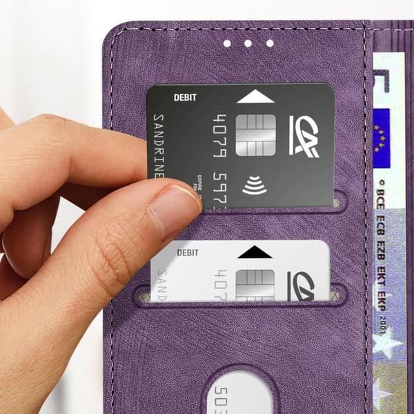 Smartphonefodral - AVIZAR - Samsung Galaxy A15 5G - RFID-skydd - Ljuslila - Flexibel