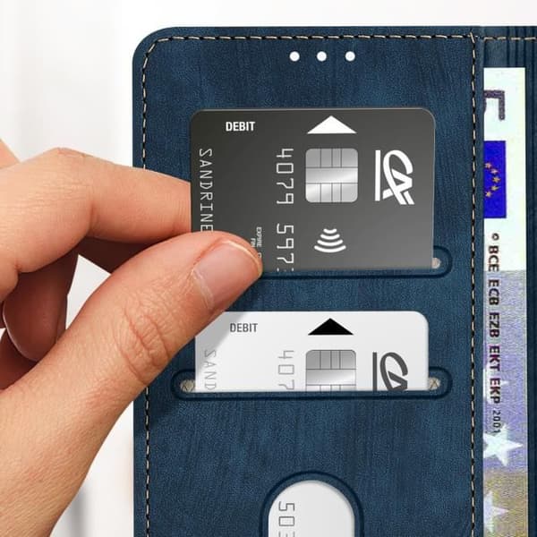 Smartphonefodral - AVIZAR - Samsung Galaxy A15 5G - RFID-skydd - Mörkblå - Flexibel