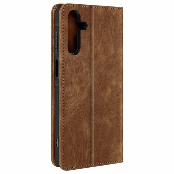 Hölster för Samsung Galaxy A15 5G - AVIZAR - RFID-skydd - Mjuk - Brun - Magnetisk