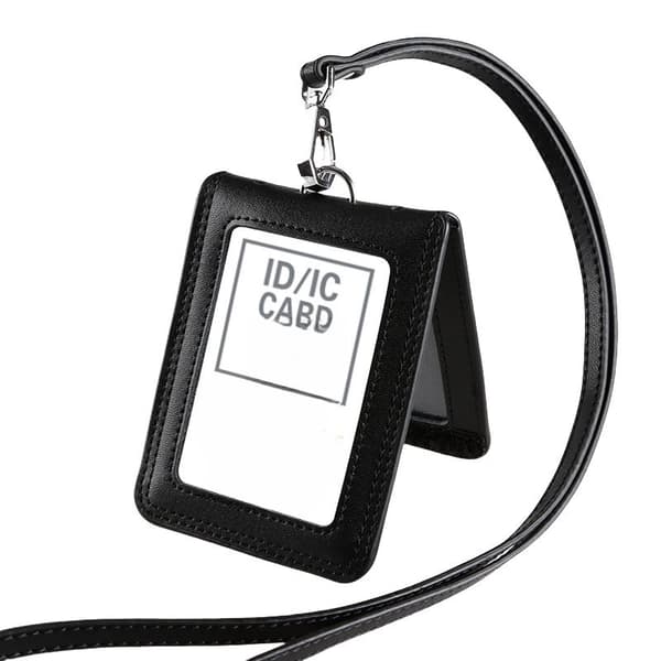 INF ID-kortholder i ekte skinn Sort