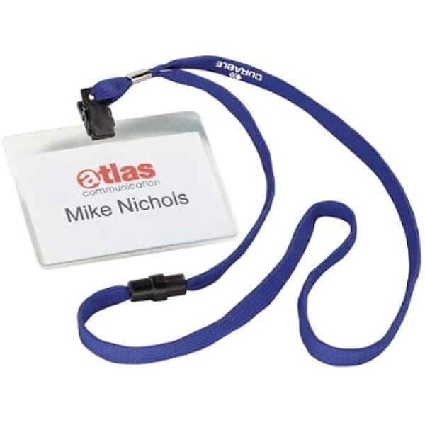 Universal Badge Holder Pouch - DURABLE - 813907 - Blå textilspets - Resistent PVC - 60 x 90 mm