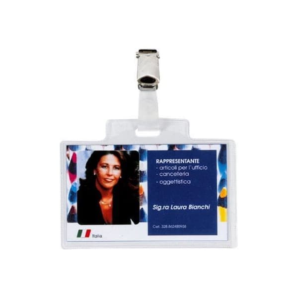 SEI PASS 3 E C.R. Namnbricka för 60 x 95 mm transparent klämma (pack med 100 st)