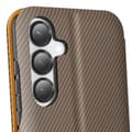Miniatyrbild 4 av 4: Etui för Samsung S25 Plus Kolfiber Video Stöd och Anti-RFID Brunt