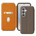 Miniatyrbild 1 av 4: Etui för Samsung S25 Plus Kolfiber Video Stöd och Anti-RFID Brunt