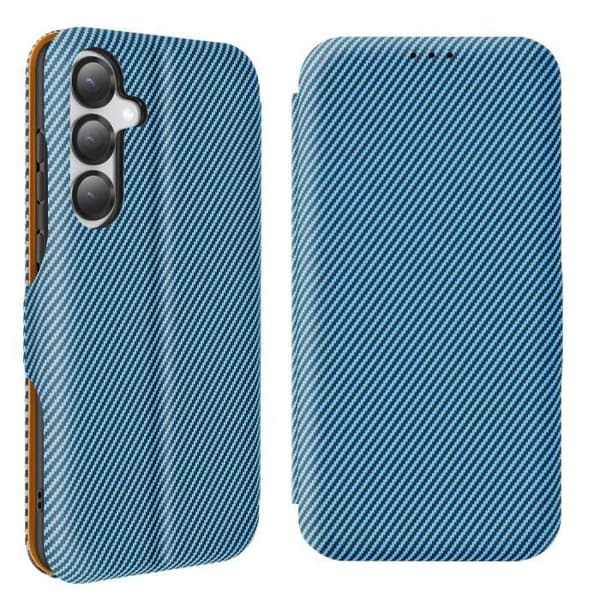 Etui för Samsung S25 Plus Kolfiber Video stöd och Anti-RFID Blå