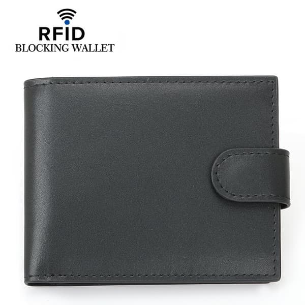 INF Snygg RFID-skyddad plånbok med spänne - Äkta läder