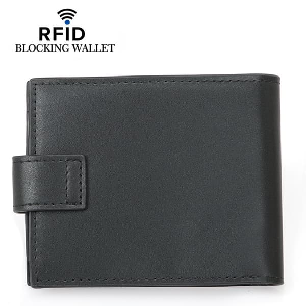 INF Snygg RFID-skyddad plånbok med spänne - Äkta läder