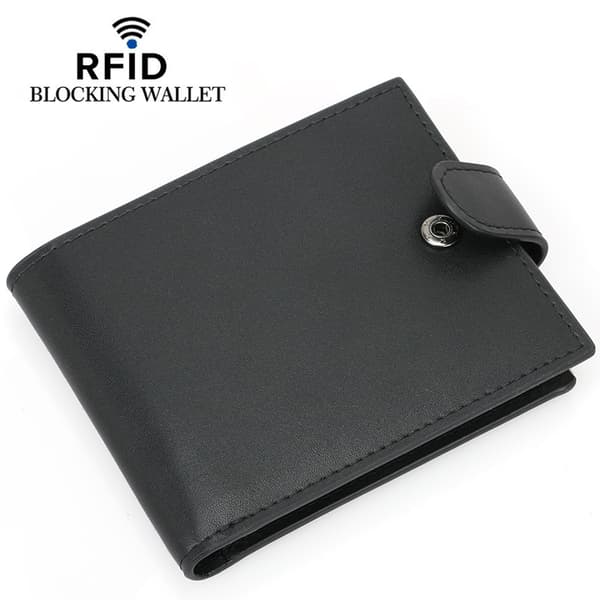 INF Snygg RFID-skyddad plånbok med spänne - Äkta läder