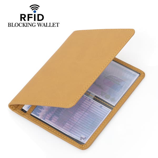 INF Premium Läder RFID-blockerande Plånbok - Säkra Dina Viktiga Saker Gul