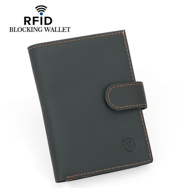 INF Stilig RFID-lommebok i skinn med myntlomme med glidelås