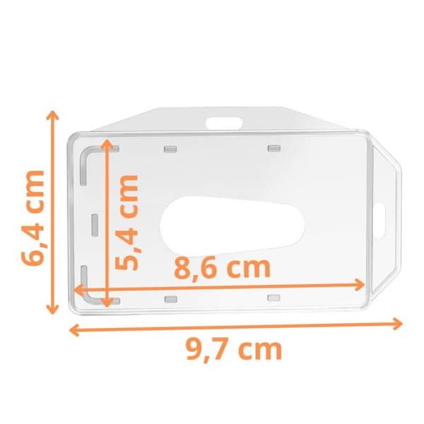Porte Badges - Transparent - Set med 5 - Styv Plast - För Standardkort - Fleranvändnings-