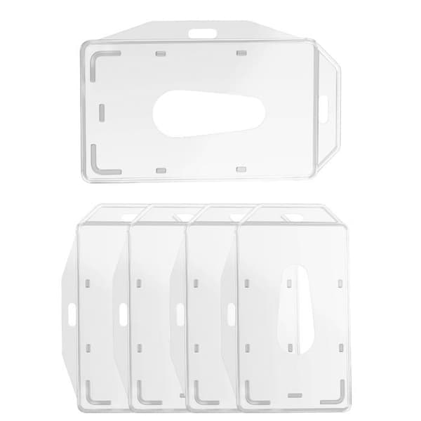 Porte Badges - Transparent - Set med 5 - Styv Plast - För Standardkort - Fleranvändnings-