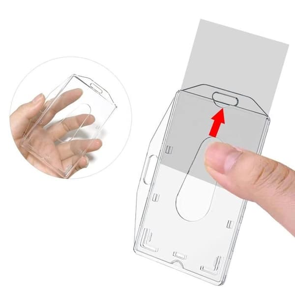 Porte Badges - Set om 10 - Transparent Hårdplast - För standardkort - Kontors- och transportanvändning