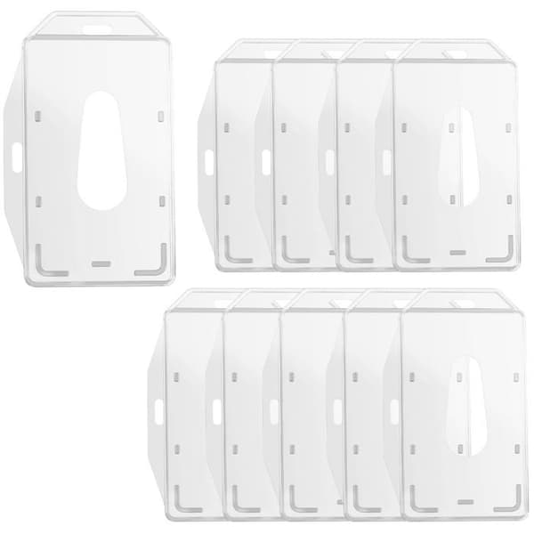 Porte Badges - Set om 10 - Transparent Hårdplast - För standardkort - Kontors- och transportanvändning