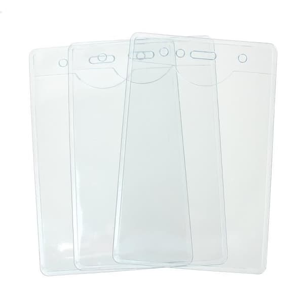 Paket med 10 EVENT Klar VERTICAL ID-bricka hållare påse Plasthållare 12,5 x 8 cm A7-kort 11x 7,5 cm