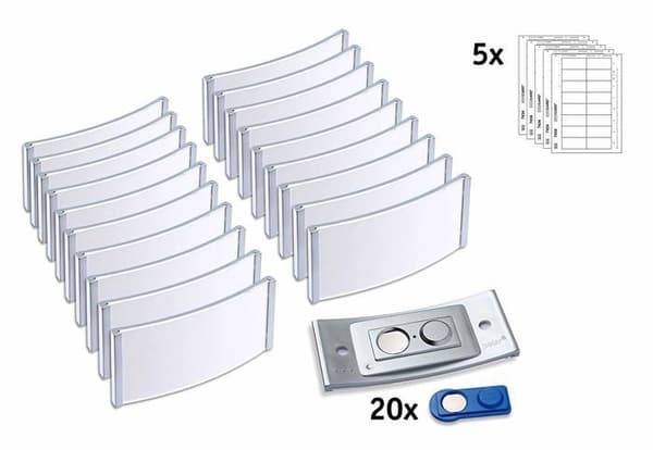 Badgepoint - POL35MA66-20DR - 20 magnetiska namnbrickor polar(R) 35 >, med kartong att skriva ut
