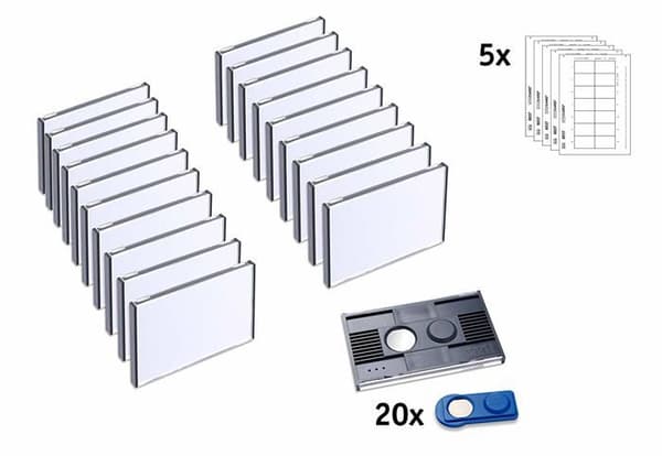 Badgepoint - VIS40MA02-20DR - 20 vista(R) 40 > magnetiska namnbrickor, med kartong att skriva ut