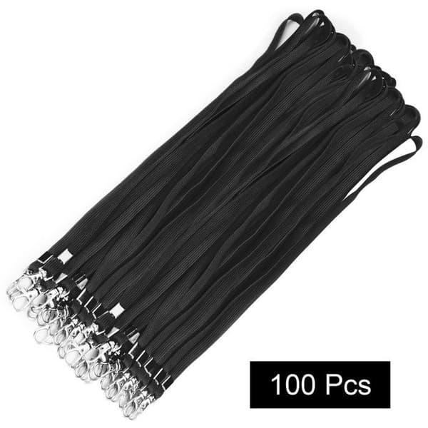 Badge hållare - sladd - Fushing clip - NECKLANYARDBLACK100P