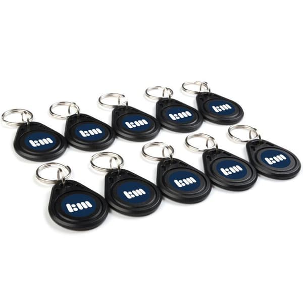 Timemaster - 145030 - Set om 10 RFID Nyckelringar i Form av Transpondrar för Tidsregistrering vid Terminal 125 kHz