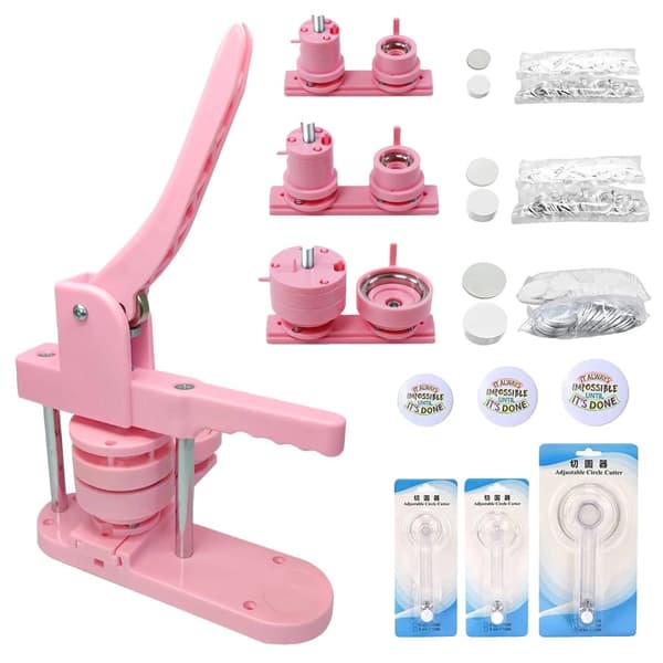 Pin Button Maker, 3 Størrelser af Forme, Ergonomisk Design