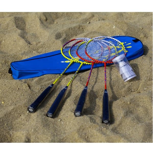 Badmintonset SCHILDKROT fjäderbollar 4 st