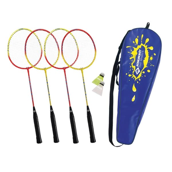 Badmintonset SCHILDKROT fjäderbollar 4 st