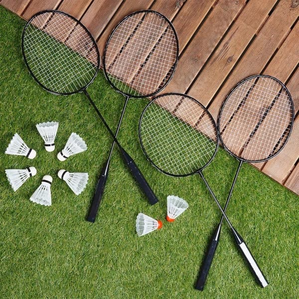 VILDE Fritidsbadmintonrackets Set 8 skyttlar 61 cm 12 st.