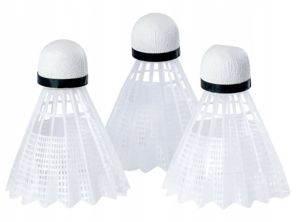 Badmintonnät med 4 racketar och badmintonbollar