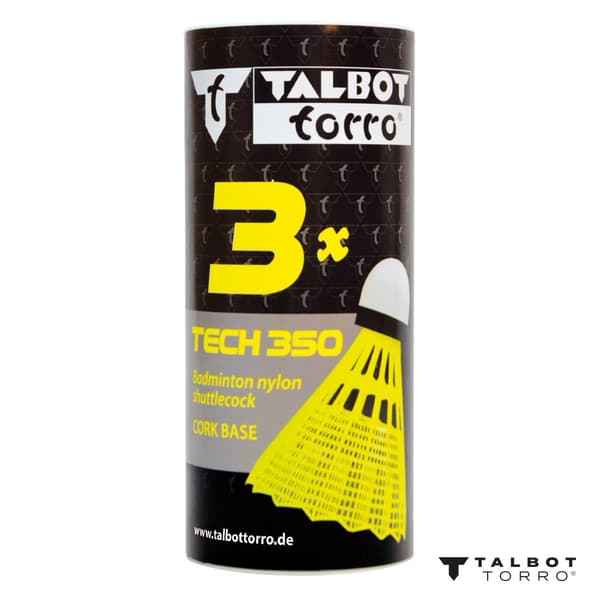 TALBOT TORRO Tech 350 Slow Badminton Fjerbolde 3 stk. - Gul
