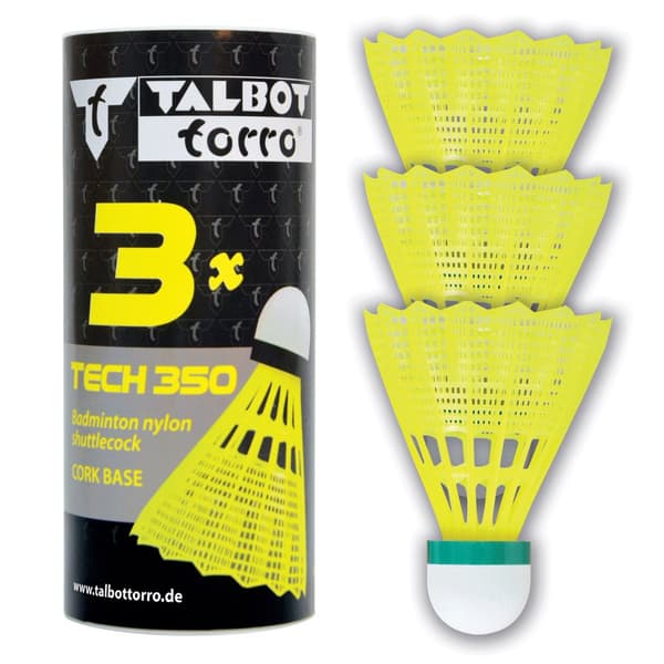 TALBOT TORRO Tech 350 Slow Badminton Fjerbolde 3 stk. - Gul