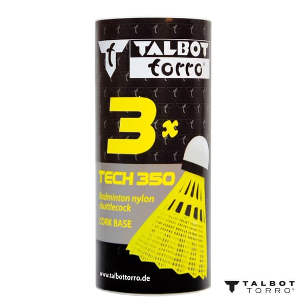 TALBOT TORRO Tech 350 Fast Badminton Fjerbolde 3 stk. - Gul