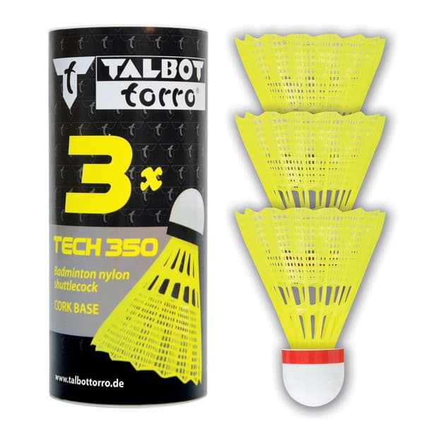 TALBOT TORRO Tech 350 Fast Badminton Fjerbolde 3 stk. - Gul