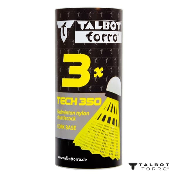 TALBOT TORRO Tech 350 keskikokoiset sulkapallopallot 3 kpl - Keltainen