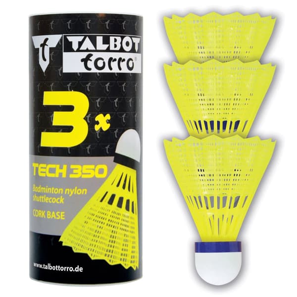 TALBOT TORRO Tech 350 keskikokoiset sulkapallopallot 3 kpl - Keltainen