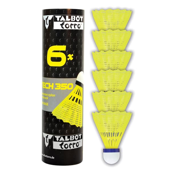 TALBOT TORRO Tech 350 Medium Badminton Badmintonbollar 6 st - Gul
