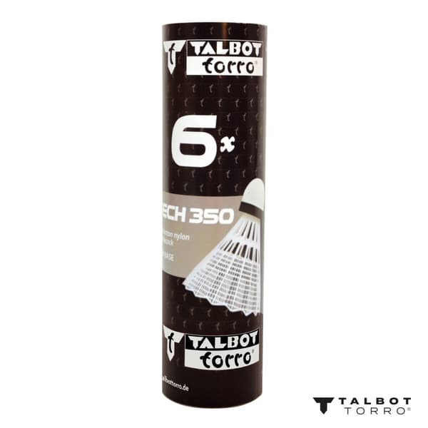 TALBOT TORRO Tech 350 Mellem Badminton Fjerbolde 6 stk. - Hvid