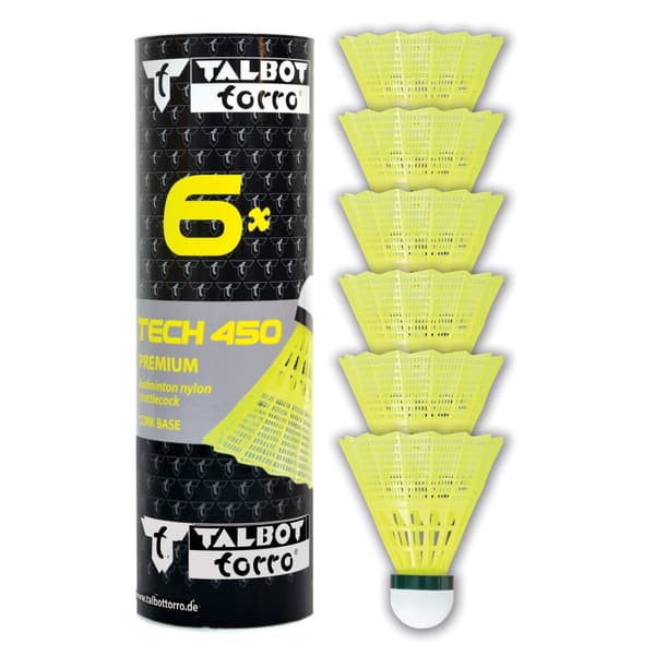 TALBOT TORRO Tech 450 Långsamma Badmintonbollar 6 st - Gula