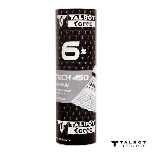 TALBOT TORRO Tech 450 Slow Badminton Fjerbolde 6 stk. - Hvide